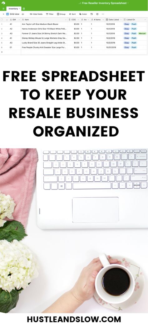 Resell Inventory Spreadsheet, Reseller Inventory Spreadsheet, Clothing Inventory Spreadsheet, Reseller Inventory Organization, Reselling Books, Ebay Inventory Organization, Selling Merch, Mystery Shopping Jobs, Reseller Business