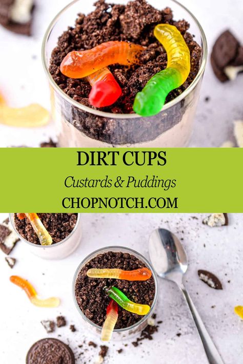 Whip up these adorable Dirt Cups for a dessert everyone will love! Layers of chocolate pudding, crushed cookies, and gummy worms make this fun and easy treat perfect for kids' parties or a playful snack idea. #DirtCups #FunDesserts #KidFriendlyTreats #ChocolateDessert #EasyPartySnacks #PlayfulFood #PuddingDesserts #NoBakeTreats #CreativeSnacks #DessertLovers Worm Pudding Dessert, Gummy Worms In Dirt, Dirt N Worms Recipe, Mud Dessert, Dirt And Worms Dessert, Pudding Dirt Cups, Pudding Dirt, Dirt And Worms, Dirt Cups Recipe