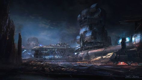 Mining colony by https://www.deviantart.com/jameschg on @DeviantArt Mining Colony, Scifi Environment, Sci Fi Environment, Planets Art, Futuristic City, Art Station, Fantasy Concept Art, Environment Design, Environment Concept Art