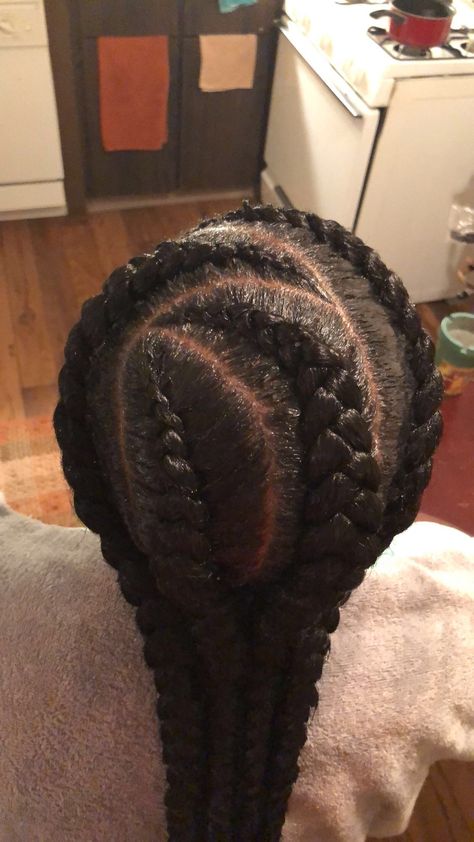 Four Cornrows, 6 Feed In Braids, 4 Feed In Braids, 6 Braids, Feeding Braids, Braids 2024, S Braids, Stitch Braid, Feed In Braids