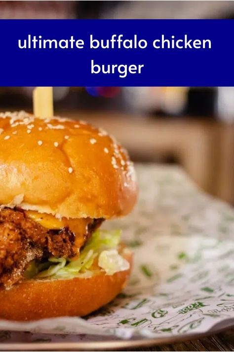 Ultimate Buffalo Chicken Burger Chicken Burger Recipe, Buffalo Chicken Burgers, Minced Meat Recipe, Chicken Burgers Recipe, Easy To Make Dinners, Ground Chicken Recipes, Ground Meat Recipes, Burger Toppings, Mince Recipes