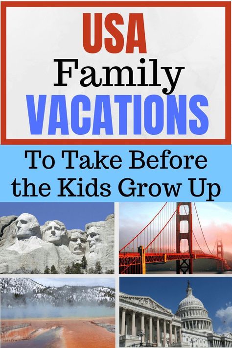 U.S. Bucket List Vacations: Places to See Before the Kids Leave the Nest Best Vacations With Kids, Family Vacations Usa, Bucket List Places, Family Summer Vacation, Usa Bucket List, Bucket List Family, Usa Roadtrip, Bucket List Vacations, Vacation Itinerary