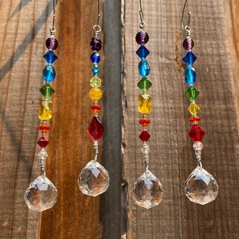 Gemstone Suncatcher, Zen Decor, Crystal Suncatcher, Rainbow Bright, Hanging Crystals, Rainbow Maker, Crystal Ornament, Diy Crystals, Crystal Suncatchers