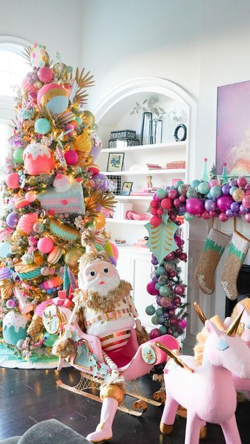 SAMI RICCIOLI on Instagram: "Only 10 more sleeps!! Love the morning light on this delicious display 🍰🍭 Share this reel to your story and I will pick one of you and send you a Glitterville macaron display piece 💕🍭 #candyland #christmasdecor #christmas #christmastree #pinkmas" Glitterville Christmas, Macaron Display, Holiday Wreaths Diy, Holiday 2024, Wreaths Diy, Christmas Mood, Morning Light, Winter Holiday, Holiday Wreaths