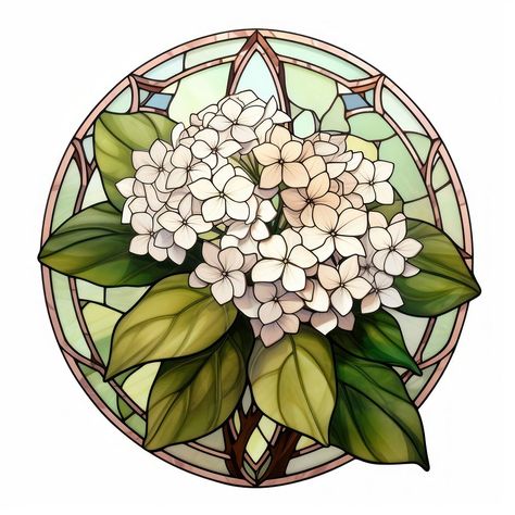 Hydrangea Art, Hydrangeas Art, Geometric Chandelier, Shape Geometric, White Hydrangea, Hydrangea Flower, Flower Plant, Stained Glass Patterns, Crafty Things