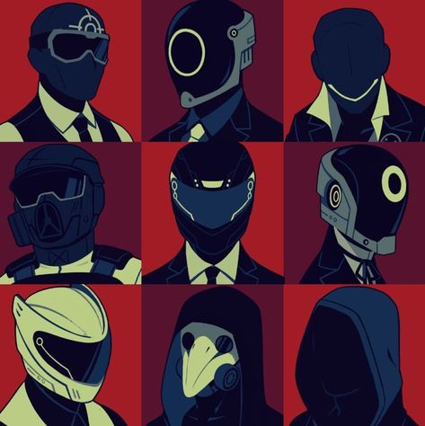 Character Design Mask Inspiration, Mask Designs Art, Face Mask Design Drawing, Face Mask Character Design, Helmet Character Design, Executioner Character Design, Hacker Character Design, Executioner Art, Mask Design Drawing