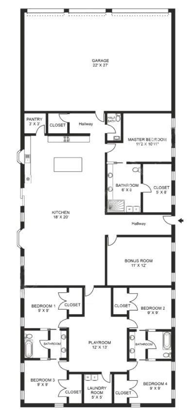 7 Attractive 4 Bedroom Barndominium Plans With Cost Options 4 Bedroom Basement Floor Plans, 4bedroom Barndominium Plans, 4 Bedroom 2 Bath Barndominium, Barndominiums On A Budget 4 Bedroom, Rectangle Floor Plans 4 Bedroom, 5 Bedroom Simple House Plans, Metal House Plans 4 Bedroom, Simple 4 Bedroom Barndominium, 4 Bedroom Metal Building House Plans