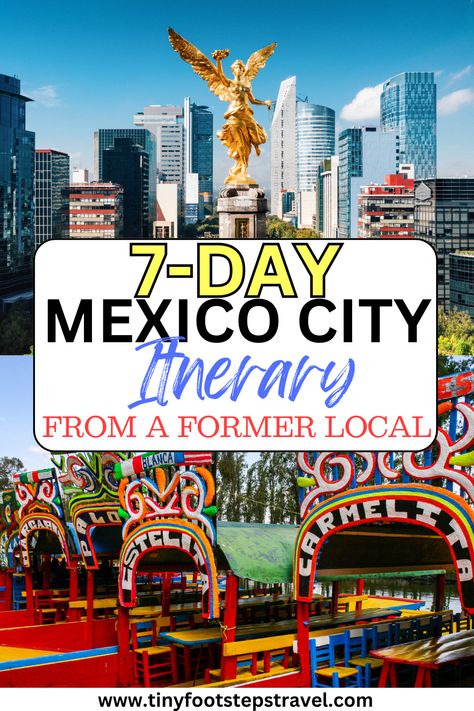 I lived in Mexico City for 6 months, and have a complete helpful and adjustable itinerary for how to spend the best week in Mexico's capital Mexico City Itinerary 7 Days, Mexico City Itinerary, Mexico Travel Outfit, Teotihuacan Pyramid, Mexico Bucket List, Living In Mexico City, Mexico Itinerary, Mexico City Travel, Mexico Travel Guides