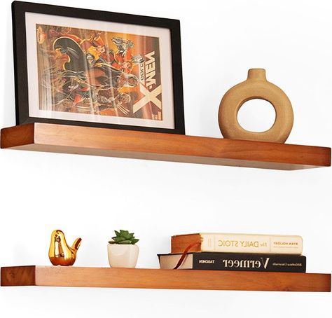 Amazon.com: Imperative Décor Floating Shelves for Wall - Wood Floating Shelves, Floating Wood Shelves for Wall, Handmade Natural Wood Floating Shelf - Dark Walnut 15 inch Floating Shelves Set of 2 - (15" x 6.5") : Home & Kitchen Floating Wood Shelves, Rough Cut Lumber, Wood Floating Shelf, Displaying Books, Shelves Floating, Shelves For Wall, Wooden Floating Shelves, Solid Wood Shelves, Shelf Lighting