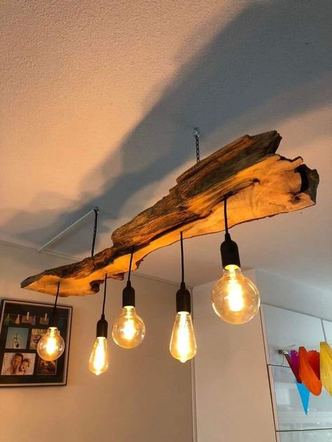 Wood Light Fixture, Apartment Studio, Diy Lampe, Studio Apartment Ideas, Modern Kitchen Design Open Concept, Modern Kitchen Design Luxury, Studio Apartment Decorating, Rustic Lighting, Wood Lamps