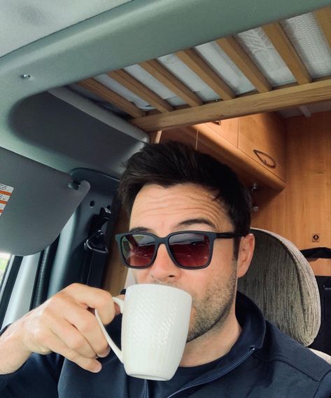 Shane Filan, Save Fuel, Instagram Coffee, Next Stop, Handsome Actors, Rayban Wayfarer, Glass Vase, Square Sunglass, Coffee