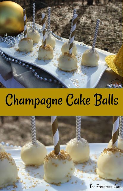 Champagne Cake Pops, Pops Cake, Cake Ball, Champagne Cake, New Year's Cake, Man Cooking, Smooth Cake, Tiny Treats, Melting White Chocolate