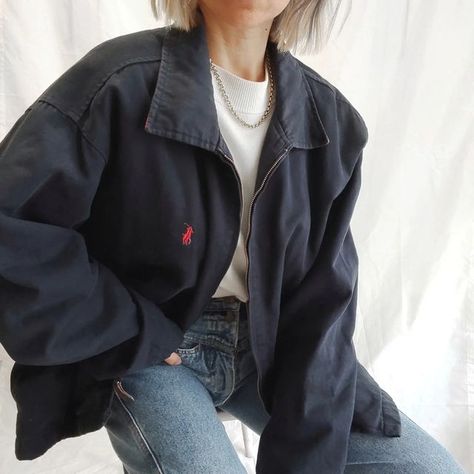 Ralph Lauren Vintage Jacket, Polo Ralph Lauren Women Outfits, Sports Jacket Outfit, Japan Fits, Ralph Lauren Harrington Jacket, Ralph Lauren Vest, Polo Outfit, Jacket Outfit Women, Ralph Lauren Jacket