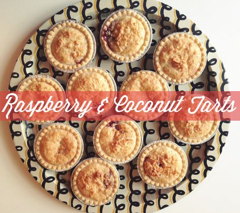 Oh So Lovely Vintage: Recipe for raspberry & coconut tarts! Raspberry Coconut Tarts, Strawberry Jam Tarts, Coconut Tart Recipe, Old School Desserts, Easy Tart Recipes, Coconut Jam, Coconut Tart, Jam Tarts, Raspberry Coconut