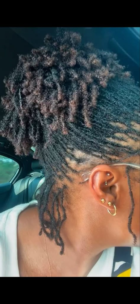 Small Locks Hairstyles, Microlocs On 4c Hair, Short Micro Locs Styles, Microloc Inspiration, Short Microlocs, Microlocs Styles, Microloc Styles, Microloc Journey, Micro Locks