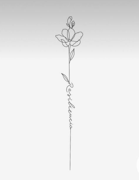 Family Spine Tattoos, Flower And Writing Spine Tattoo, Flower Tattoo Spine Simple, Spine Tattoos Drawings, Flowers With Writing Tattoo, Overcomer Tattoos Women, Self Love Spine Tattoo, Feminine Spine Tattoos Simple, Flower And Text Tattoo