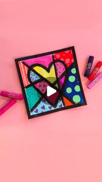 Joel Scholten on Instagram: "First Grade One-Day Valentine’s Day Lesson featuring Romero Britto! #artteachersofinstagram #artteachersofig #elementaryartteacher #easyart #easycraft #onedaylesson #firstgrade #firstgradeart #artactivity #artactivityforkids #valentinesday #heart #heartart #artoftheday #creator #kwikstix @kwikstix #elementary #elementaryart #primaryart #teachergram #teachersofinstagram #pattern #color #artclass #artday #artlessons #artlesson" Romero Britto Art Projects For Kindergarten, Romero Britto Art Lesson, Heart Art Lesson, Elementary Valentines, Romero Britto Art, Britto Art, Heart Art Projects, Valentine Art Projects, First Grade Art