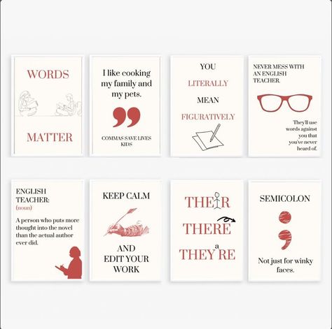 English Literature Classroom, Funny Classroom Posters, Secondary Classroom Decor, Literature Classroom, English Classroom Decor, Literature Posters, Grammar Posters, English Posters, Class Poster