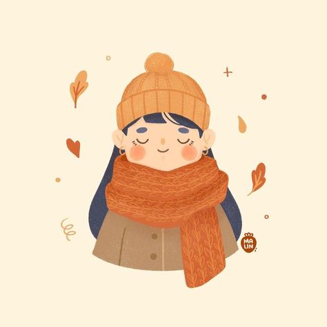 malin on Instagram: "🍂chunky scarf weather🍂" Busy Drawing, Custom Illustrated Family Portrait, Scarf Drawing, Eerie Art, Stuffed Pumpkin, Watercolor Art Face, Whimsical Art Journal, Illustration Art Kids, Floral Wallpaper Iphone