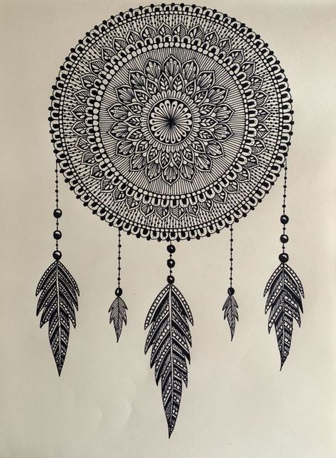 Dream Catcher Mandala | coloring.davidreed.co Mandala Drawing Dream Catcher, Dream Catcher Mandala Drawing, Boho Mandala Art, Mandela Art Drawing, Mandala Sketch Simple, Unique Mandala Drawing Easy, Mandala Art Design Creative Beautiful, Mandala Art Simple Design, Mandala Drawing With Quotes