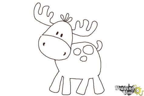 How to Draw a Moose For Kids - DrawingNow Easy Patterns To Draw, Kid N Play, Drawing Steps, Easy Step By Step Drawing, Drawing Lessons For Kids, Drawing Lesson, Cartoon Panda, Step Drawing, Zen Doodle