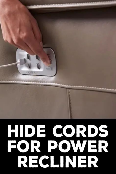 How to Hide Cords for Power Recliner How To Hide Extension Cords On The Floor, How To Hide Power Furniture Cords, Floor Cord Cover Ideas, How To Hide Cords On Floor Living Rooms, How To Hide Cords On Floor, How To Hide Cords, Hide Cords On Floor, Power Strip Hide, Hide Outlet