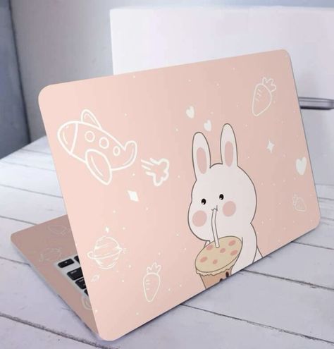 Kawaii Laptop Case, Laptop Skins Aesthetic, Laptop Cover Aesthetic, Macbook Cover Aesthetic, Kawaii Gadgets, Hp Laptop Case, Cute Laptop Cases, Laptop Skin Cover, Alphabet Tattoo Designs