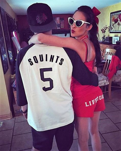 DIY Couples Halloween Costume Ideas - Squints and Wendy Peffercorn DIY Couples Costumes - The Sandlot Movie Characters Disney Channel Couple Costumes, Pop Culture Couples Costumes, Squints Halloween Costume, Sandlot Costume, Squints And Wendy Peffercorn, Squints And Wendy, Halloween Costume Ideas Diy, Sandlot Movie, Halloween Costume Couple