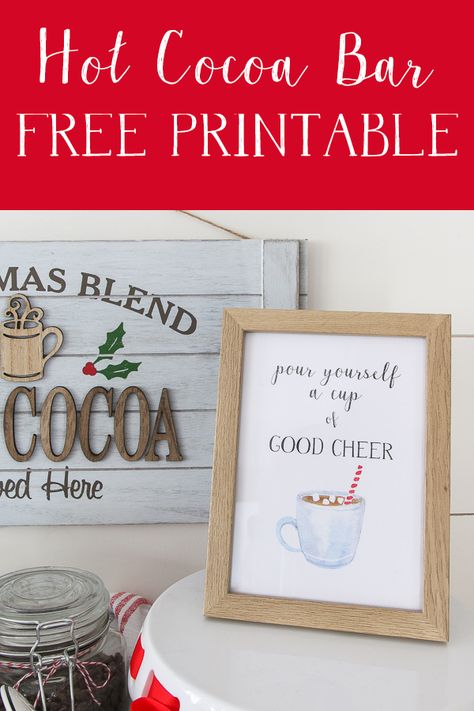 A cute little free printable to add to your own cocoa bar! #freeprintable #christmasprintable #livingletterhome Hot Cocoa Bar Christmas Free Printables, Free Printable Hot Cocoa Bar Sign, Free Hot Cocoa Printables, Cocoa Bar Printables Free, Hot Cocoa Sign Free Printables, Free Hot Cocoa Bar Printables, Hot Cocoa Bar Sign Free Printable, Hot Chocolate Bar Sign Printable Free, Hot Cocoa Bar Printables Free