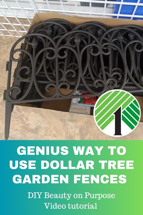 Diy Fence For Garden, Dollar Tree Front Yard Ideas, Dollar Store Fence Ideas, Dollar Tree Diy Patio Decor, Plastic Fencing Ideas, Front Yard Decor Ideas Diy Budget, Dollar Tree Yard Ideas, Dollar Tree Lawn Decor, Diy Fence Decorating Ideas