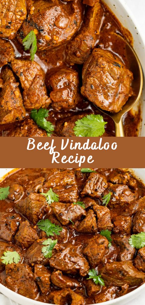 Beef Vindaloo Recipe | Cheff Recipes Italian Recipes Beef, Spicy Meat Recipes, Hearty Beef Recipes, Spicy Beef Recipes For Dinner, Indian Meat Dishes, Beef Vindaloo Instant Pot, Beef Vindaloo Recipe Indian, Meat Chunks Recipes, Beef Vindaloo Recipe Slow Cooker