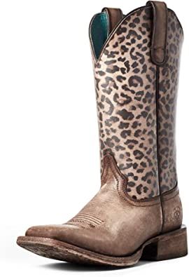 100% Leather Made in the USA or Imported Rubber sole Shaft measures approximately Calf High from arch Boot opening measures approximately 10.5" around 4LR technology for support and cushioning All Day Cushioning insole Shoes Western, Barn Boots, Cowgirl Boots Square Toed, Ariat Women, Cheetah Style, Casual Country Outfits, Leather Cowgirl Boots, Boot Fashion, Chic Flats