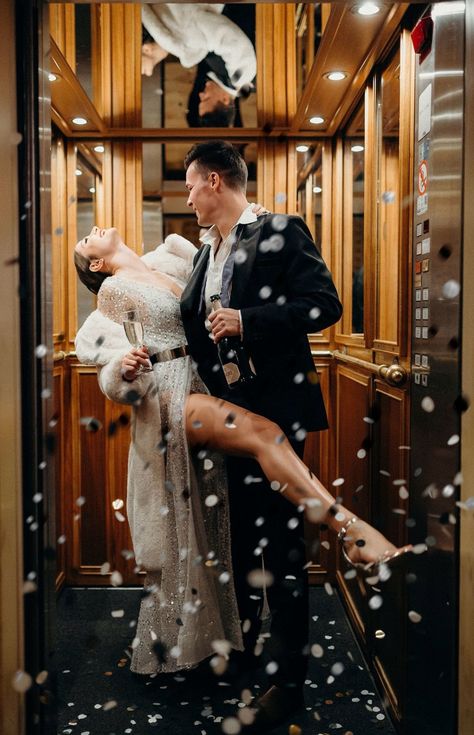 New Years Couples Pictures, New Years Eve Photoshoot Ideas Couple, New Year’s Eve Couple Pictures, Bachelorette Pics, Tux Prom, New Year Photoshoot, Atelier Dress, New Year Pictures, Nye Wedding