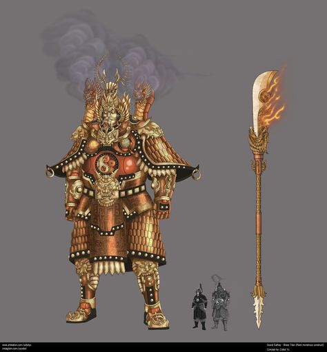 ArtStation - Warhammer Grand Cathay concept art: Brass Titan, Cobol Yu Grand Cathay Art, Warhammer Cathay, Fantasy Mech, Total Warhammer, Korean Military, Warhammer Fantasy Roleplay, Fantasy Battle, Warhammer Art, Fantasy Adventure