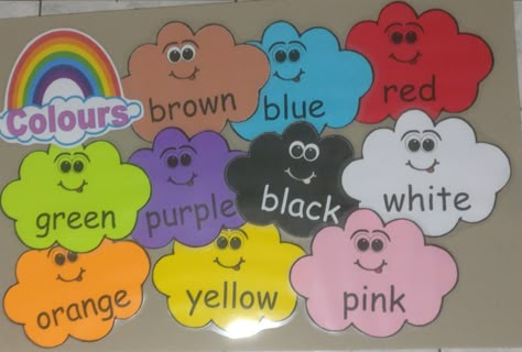 Pre Primary Class Decoration Ideas, Pp2 Class Decorations, Colours Chart For Preschool, Class Decoration Ideas Preschool, Fun Worksheets For Kids, School Art Activities, Classroom Charts, School Kids Crafts, School Board Decoration