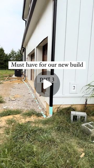 Jen + Ben | Home Build | Owner Builder on Instagram: "Another must have for us: underground gutter drainage!  This was a key thing for us because our house is in South Carolina, where there is lots of clay. So when it rains, the water just puddles and sits there and gets everything dirty FAST. We wanted to get the water away from the house as quickly as possible. We also don’t want the water sitting against our foundation and bringing moisture inside the house. These are the main reasons that are most important to us as to why we chose to do this.   #newbuild #newhome #newconstruction #modernfarmhouse #transitionalstyle #construction #homebuild #homebuildingjourney" Rain Gutter Drainage Ideas, Rain Gutters Drainage Ideas, Leveling Lawn, Gutter Drainage Ideas, Underground Gutter Drainage, Foundation Drainage, Gutter Drainage, Owner Builder, Gas Hose