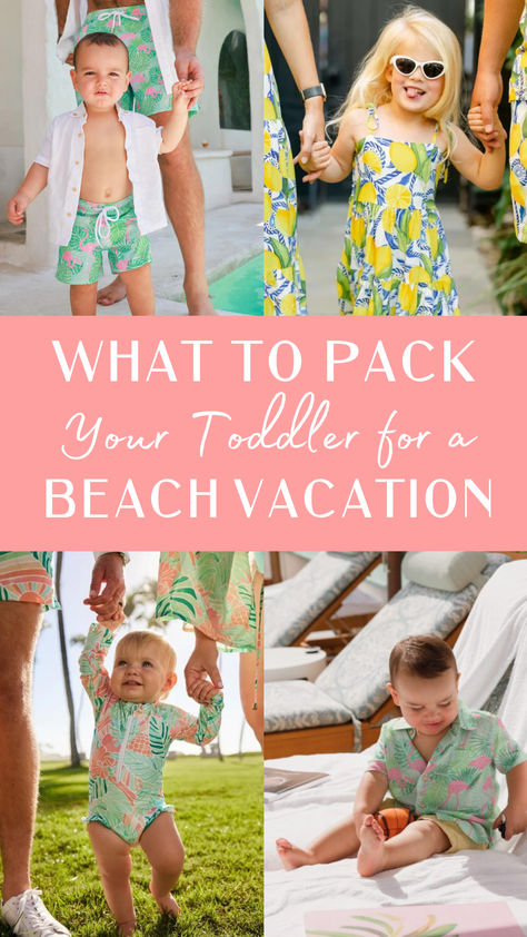 Pack smart for the beach with our Toddler Vacation Packing List! Get the essentials on what to pack your toddler (swim diapers, sun hat, UV swimwear, and beach toys and more!) Perfect for a stress-free fun in the sun. Save this for a hassle-free beach day! #ToddlerTravel #BeachPackingList #FamilyVacation #SummerBucketList2024 Toddler Girl Beach Outfit, Toddler Vacation Outfits, Toddler Beach Essentials, Toddler Beach Packing List, Toddler Packing List, Weekend Beach Trip, Toddler Vacation, Packing List Kids, Honeymoon Usa