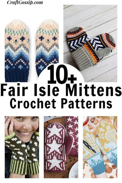 Fair Isle Crochet Pattern, Crochet Fair Isle, Mitten Crochet, Fair Isle Mittens, Fair Isle Crochet, Fingerless Gloves Crochet Pattern, Fair Isle Hat, Fall Crochet Patterns, Candles Diy