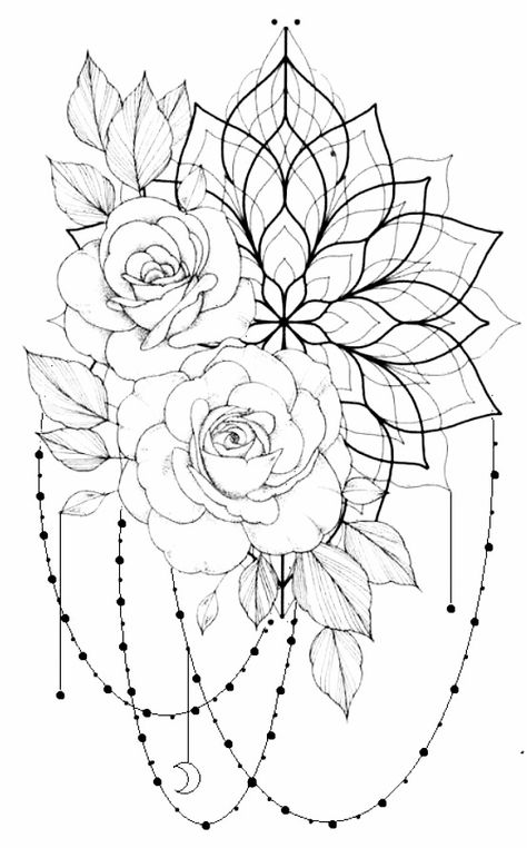 Tattoo Drawings Women, Mandala With Flowers Tattoo, Colour Mandala Tattoo, Mandala Rose Tattoo Design, Rose Mandala Tattoo Design, Floral Mandala Tattoo Design, Tattoo Ideas Mandala, Mandela Tattoo Design, Rose Mandala Tattoo