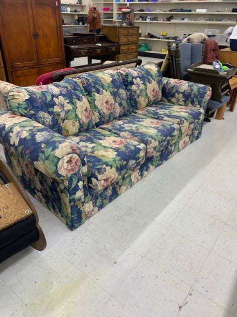 Thrifted Couch, Cottage Couches, Deep Couch, Comfy Sofa, Thrift Shop, Old Lady, Thrift Shopping, Country Cottage, House Inspo