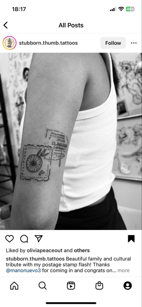 Italy Travel Tattoo Ideas, Tattoo Postage Stamp, Andiamo Tattoo, Cinque Terre Tattoo, Ireland Stamp Tattoo, Texas Stamp Tattoo, Italian Stamp Tattoo, Tuscany Tattoo, Italy Stamp Tattoo