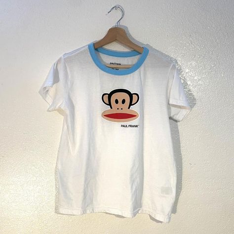 Paul Frank monkey T-shirt blue collar -size... - Depop Paul Frank Monkey, 2024 Board, Monkey T Shirt, Paul Frank, Collar, T Shirt, Blue, Clothes