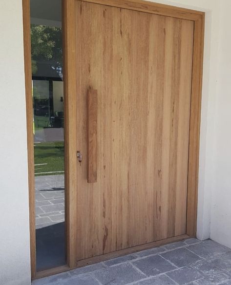 Solid Timber Front Door, Modern Timber Front Door, Timber Entrance Door, Light Wood Front Door, Scandinavian Front Door, Modern Wood Front Door, Mid Modern House, Mid Century Modern Door, Timber Front Door