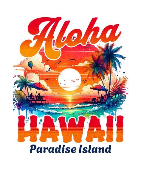 Beach Sublimation, Painterly Prints, Hawaiian Art, Beer Logo, Swag Cartoon, Ada Wong, Aloha Hawaii, Ink Artwork, Island Design