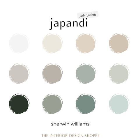 Elevate your home with the serene and sophisticated Japandi style! Our exclusive Japandi Design Package includes everything you need to create a harmonious and stylish space. This comprehensive guide is meticulously curated to blend Japanese minimalism and Scandinavian functionality seamlessly. What's Included: -12 Designer Curated Paint Colors from Sherwin Williams Discover a carefully selected palette of 12 Sherwin-Williams paint colors that perfectly embody the Japandi aesthetic. These colors will provide a balanced, calming, and modern look for any room. -Rug Guide with Shopping Links Find the perfect rugs to complement your Japandi design. Our guide includes a curated selection of rugs with direct shopping links to make your purchase effortless. -Lighting Guide with Shopping Links Ill Japandi Exterior Paint Colors, Japandi Home Color Palette, Japandi Color Palette 2023, Japandi Paint Colors Sherwin Williams, Japandi Color Palette Floor, Japandi Colors, Japandi Color Palette 2024, Japandi Green, Minimalistic Color Palette