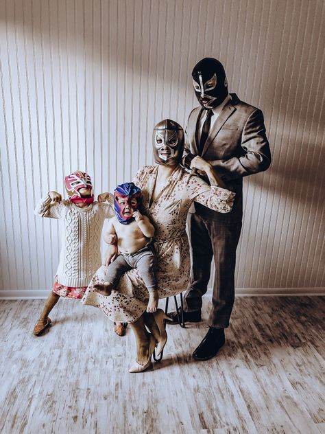 Luchador Party, Lucha Libre Party, Digital Mask, Family Halloween Costume, Nacho Libre, Mexican Wrestler, Day Of The Dead Art, Couple Costumes, Halloween Family