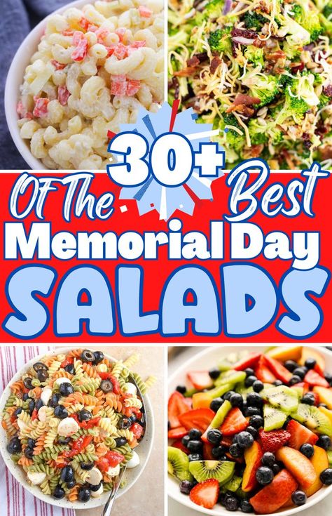 memorial day salads Salad For Memorial Day, Memorial Day Vegetables, Memorial Day Weekend Food Ideas, Fun Memorial Day Food, Memorial Side Dishes, Memorial Day Healthy Food Ideas, Memorial Day Side Dishes Healthy, Easy Memorial Day Side Dishes, Memorial Day Food Side Dishes