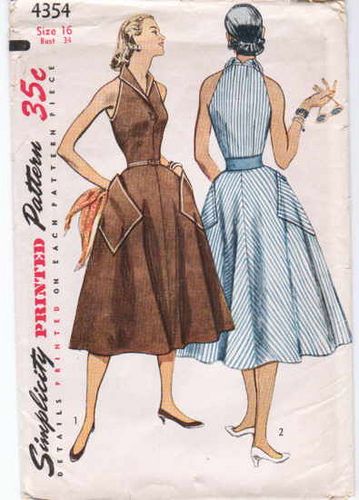 50s Dress Pattern, Vintage Dress Sewing Patterns, Patron Vintage, Dresses By Pattern, Simplicity Dress, Vintage Dress Patterns, Fashion 1950s, 1950s Style, Dress Sketches