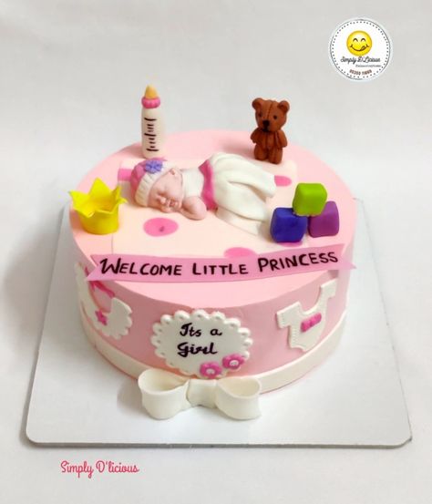 Welcoming baby home Cake For Newborn Baby Girl, Welcome Home Baby Cake, Baby Welcome Cake, Welcome Baby Girl Cake, Welcome Baby Cake, Baby Cake Design, Welcome Home Cakes, Welcome Baby Party, Congratulations Cake