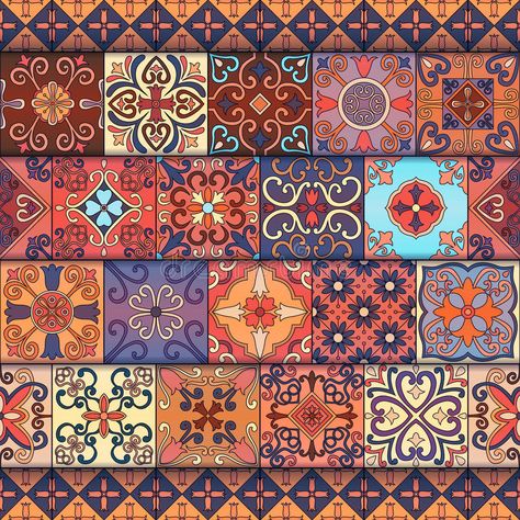 Mexican Ornaments, Portuguese Tiles, Mandala Design Art, Carpet Design, Mandala Design, Seamless Pattern, Seamless Patterns, Design Art, Carpet